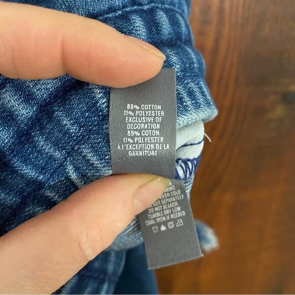 Aerie Women's Soft Denim Shorts Size Small Mid Rise Drawstring Raw Hem Casual - Picture 6 of 7